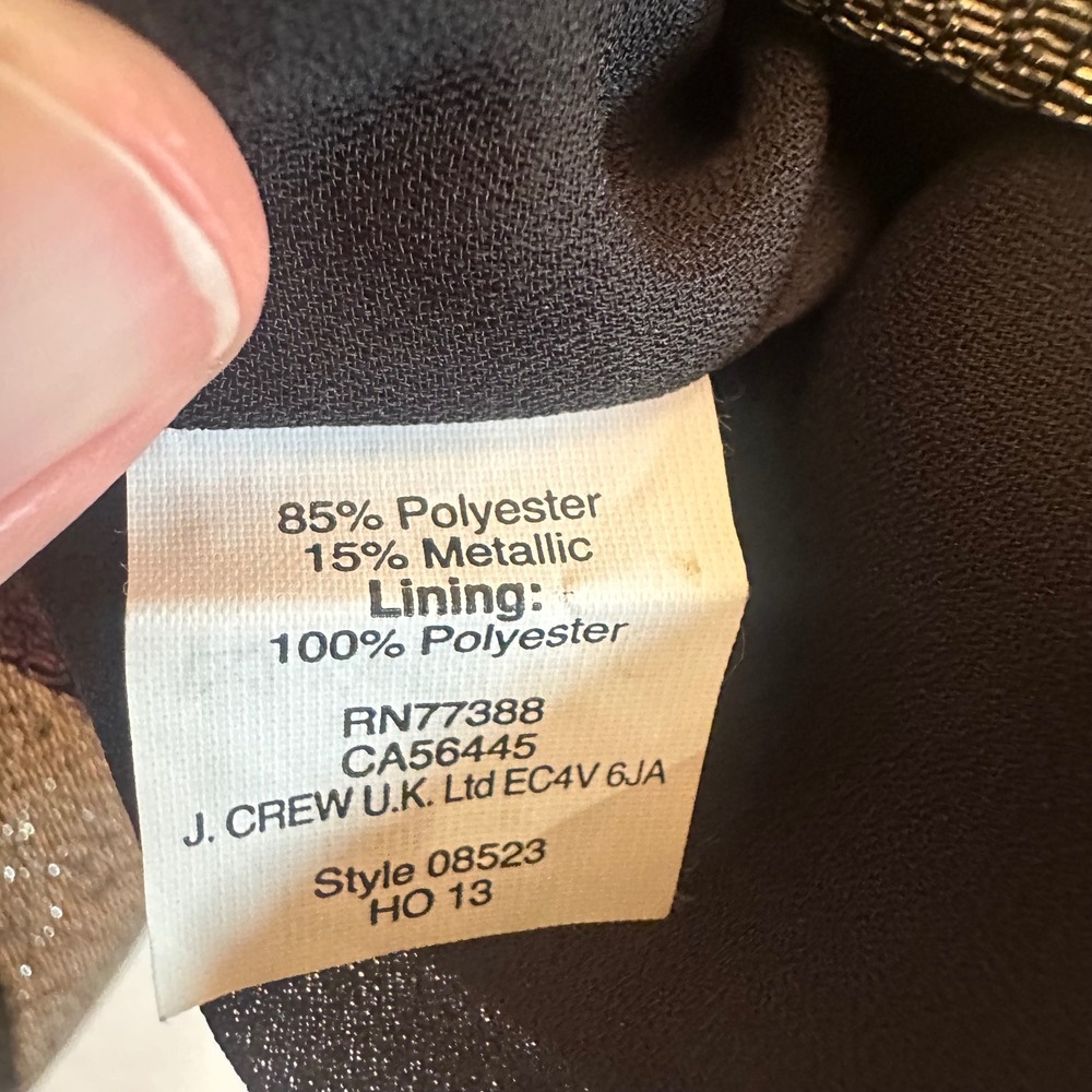 Madewell Metallic Mini Skirt Bronze Gold A-Line Holiday Party 08523 Size 6 - Picture 5 of 6